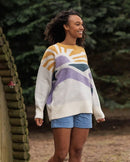 Passenger Sunsets Recycled Oversized Knitted Jumper - Marshmallow  