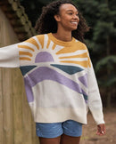 Passenger Sunsets Recycled Oversized Knitted Jumper - Marshmallow  