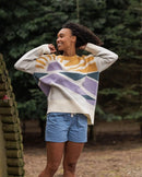 Passenger Sunsets Recycled Oversized Knitted Jumper - Marshmallow  