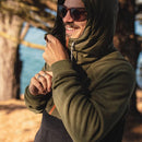 Passenger Woodland Hooded 1/2 Zip Polar Fleece - True Black/Khaki  