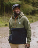 Passenger Woodland Hooded 1/2 Zip Polar Fleece - True Black/Khaki  