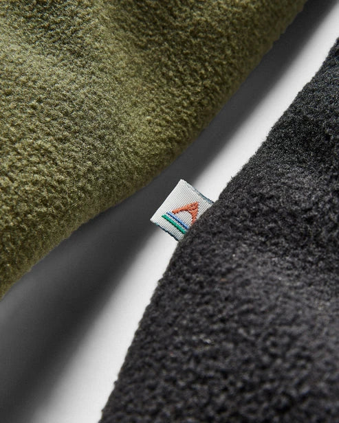 Passenger Woodland Hooded 1/2 Zip Polar Fleece - True Black/Khaki  