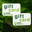 Great Outdoors Gift Cards on Tree Trunk Plinth