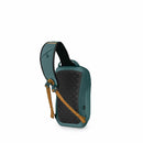 Osprey Quasar Sling Bag back view, Torrent Blue Heather