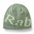 Rab Logo Beanie  in dark fig green on a white background