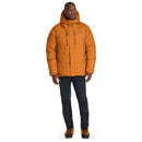 Rab Men's Batura Waterproof Down Jacket full length front, Marmalade