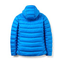 Rab Men's Electron Pro Down Jacket back view, Maya Blue