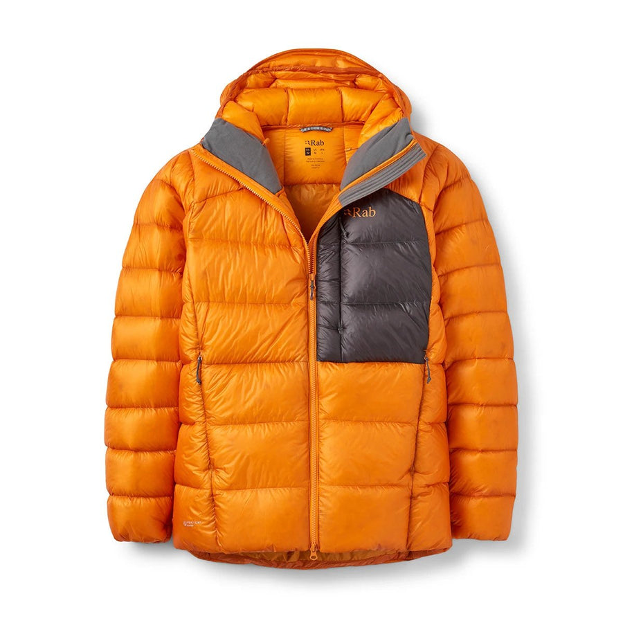 Rab Men's Mythic Ultra Down Jacket front flat lay, Marmalade