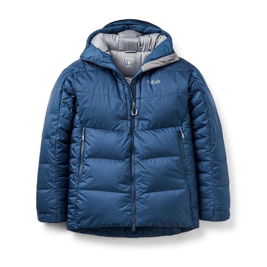 Rab Men's Positron Pro Down Jacket front flat lay, Tempest Blue