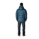 Rab Men's Positron Pro Down Jacket back flat lay, Tempest Blue