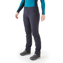 Rab Women's Incline AS Softshell Pants full length side profile, Ebony