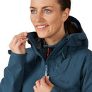 Rab Women's Namche GORE-TEX Jacket collar zip detail, Orion Blue
