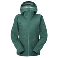 Rab Women's Namche GORE-TEX Jacket front flat lay, Green Slate