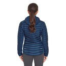 Women's Cirrus Flex Insulated Hooded Jacket back view full length, Tempest Blue