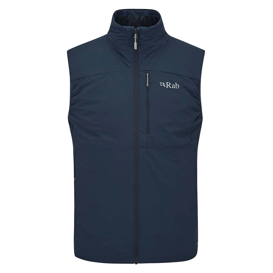 Rab Men's Xenair Insulated Vest front flat lay, Tempest Blue