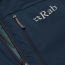Rab Men's Xenair Insulated Vest chest pocket zip detail, Tempest Blue