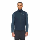 Rab Men's Xenair Insulated Vest three-quarter front view, Tempest Blue