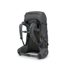 Osprey Renn 50L Backpack back view, Dark Charcoal/Gray Wolf