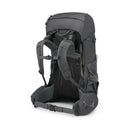 Osprey Renn 65L Trekking Pack back view, Dark Charcoal/Gray Wolf
