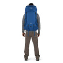 Osprey Rook 50 Backpack worn, full length back, Astology Blue