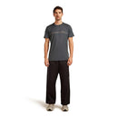 Icebreaker Men's 150 Tech Lite T-Shirt Range Stripes full length front, Obsidian