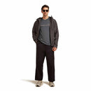 Icebreaker Men's 150 Tech Lite T-Shirt Range Stripes full length front, Obsidian