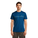 Icebreaker Men's 150 Tech Lite T-Shirt Range Stripes front view, Atlantis