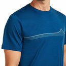 Icebreaker Men's 150 Tech Lite T-Shirt Range Stripes graphic detail, Atlantis