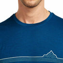 Icebreaker Men's 150 Tech Lite T-Shirt Range Stripes collar detail, Atlantis