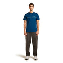 Icebreaker Men's 150 Tech Lite T-Shirt Range Stripes full length front, Atlantis