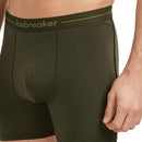 Icebreaker Men's Merino 150 Anatomica Boxers logo waistband detail, Dark Loden