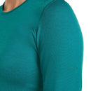 Icebreaker Women's Merino 200 Oasis Thermal Top fabric texture detail, Tidal Teal