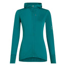 Icebreaker Women's Merino 200 Realfleece Descender Hoodie full length front, Tidal Teal