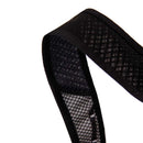 Black belt with mesh design on a white background