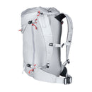 Light gray backpack with red accents on a white background