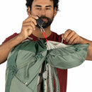 Osprey Stratos 44 Hiking Backpack top lid access, lifestyle picture