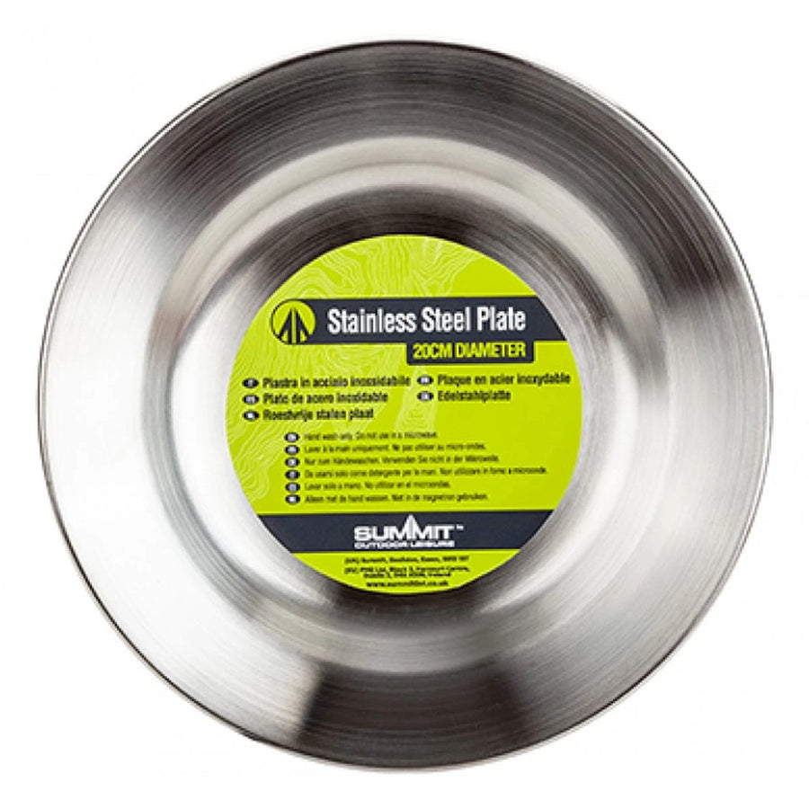 Summit International 20cm Stainless Steel Plate - Essential Camping Cookware