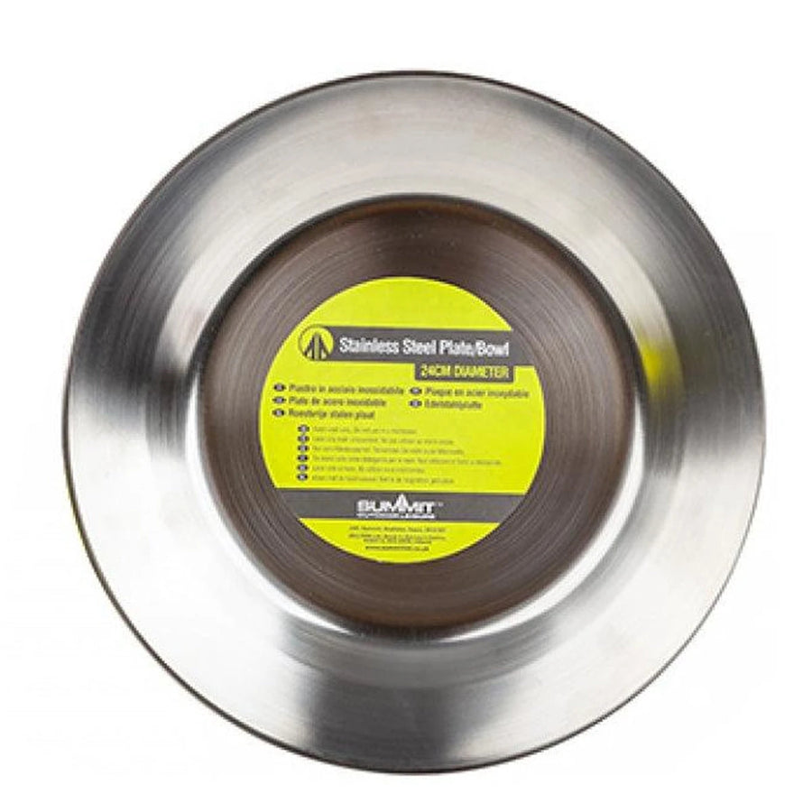 Summit International 24cm Stainless Steel Plate - Essential Camping Gear