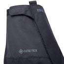 Close-up of the Trekmates Glenmore GORE-TEX Ankle Gaiter in black, featuring the prominent GORE-TEX logo and part of a Velcro strap on the upper side. The durable, water-resistant material provides reliable trail protection when worn with walking boots.