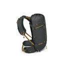 Osprey Talon Velocity 20 Backpack side profile, Dark Charcoal/Tumbleweed