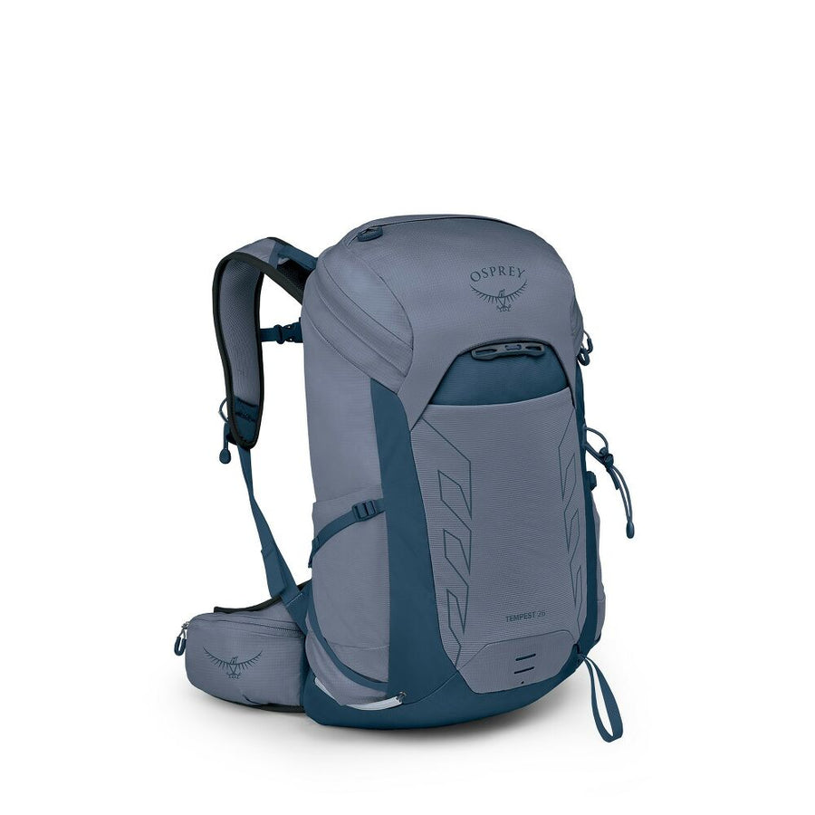 Osprey Tempest 26 Backpack side profile, Anchor Blue/Atlas