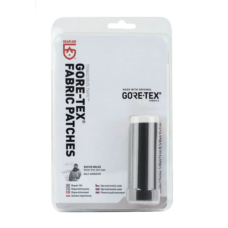 Gear Aid Tenacious Tape GORE-TEX Fabric Patches in a blister pack ona  white background