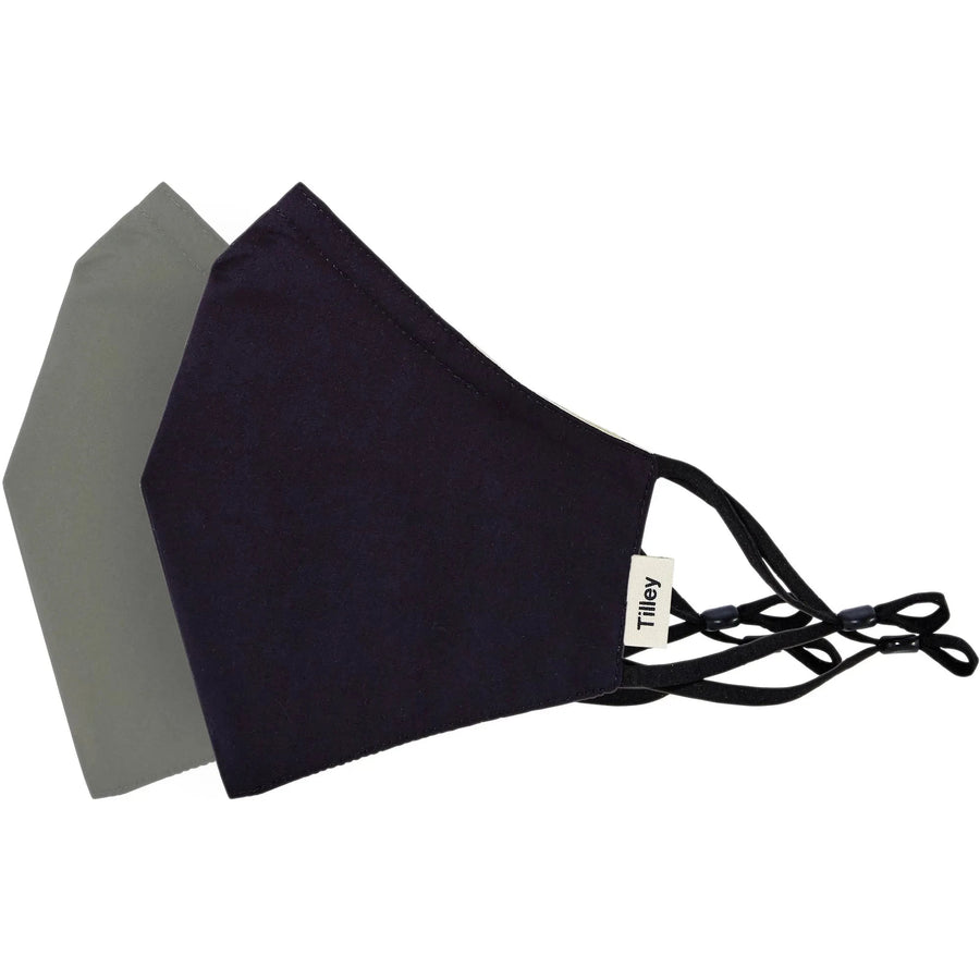 Tilley Non-medical mask 2-pack in black & khaki made from Cotton