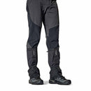 Trek Gaiter worn over boot, front view, Black