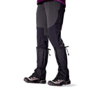 Trek Gaiter worn over boot, three-quarter view, Black