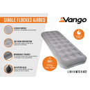 Vango Single Flocked Airbed  
