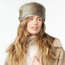 Faux Fur Headband - Heather Brown