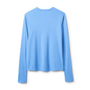 Women's Force LS Tee, back view, bluebird