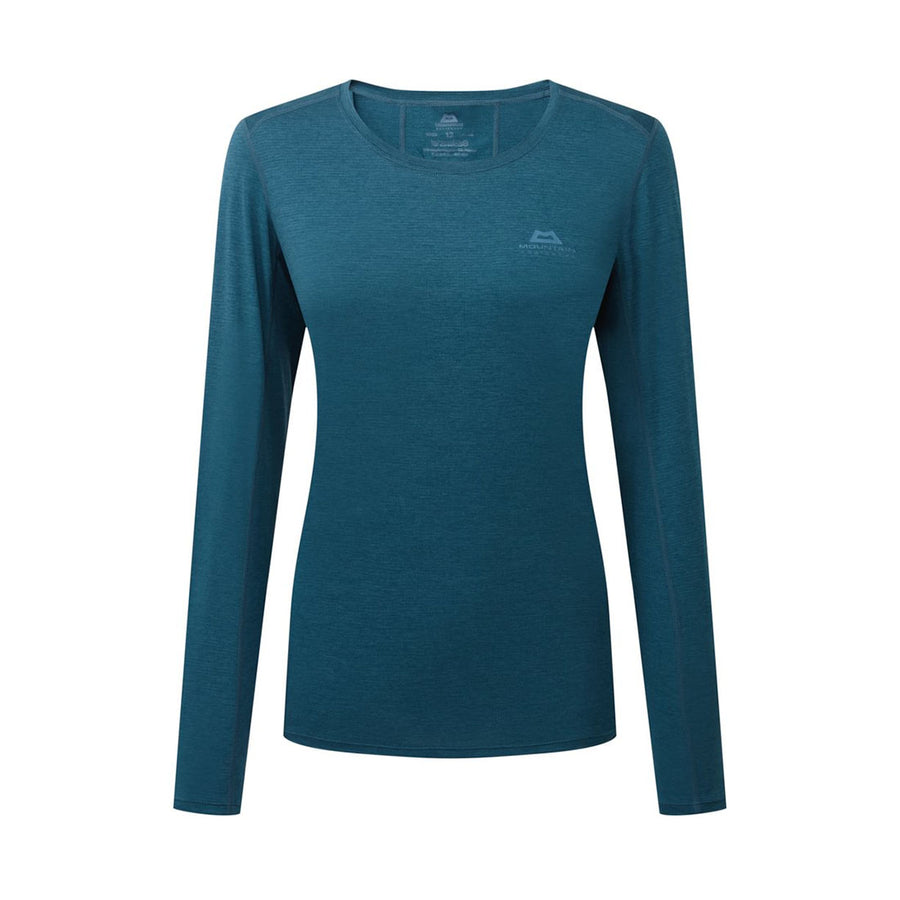 Women's Tempi LS Tee front view, Majolica Blue
