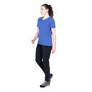 Women's Tempi T-Shirt side profile walking, Vivid Blue